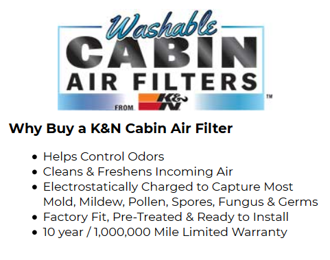 Why Buy a K&N A/C Cabin Air Filter for your vehicle? - TPS GARAGE LLC